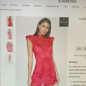 Bebe pink lace dress
